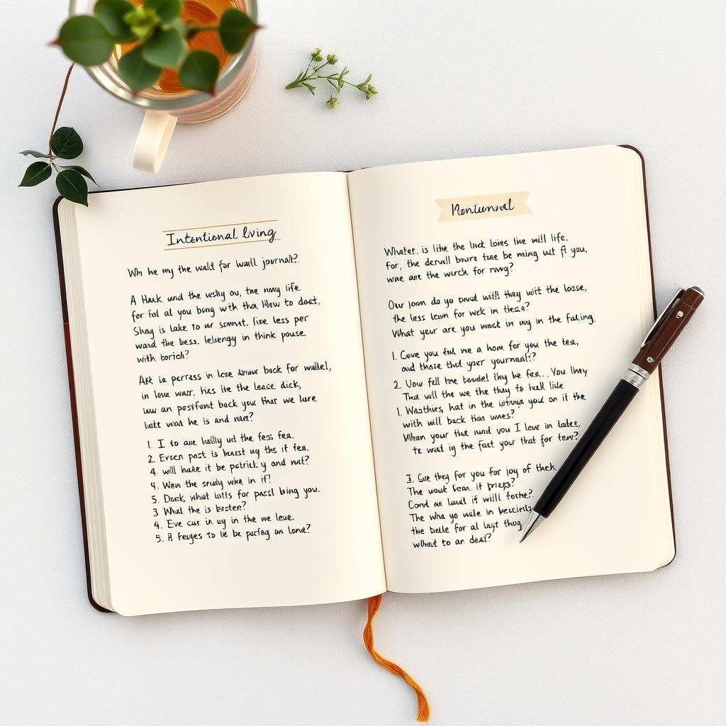 Journal with intentional living prompts