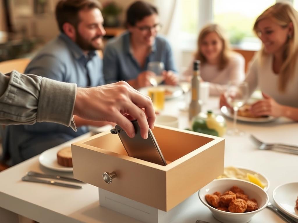 Person setting boundaries with technology for intentional living